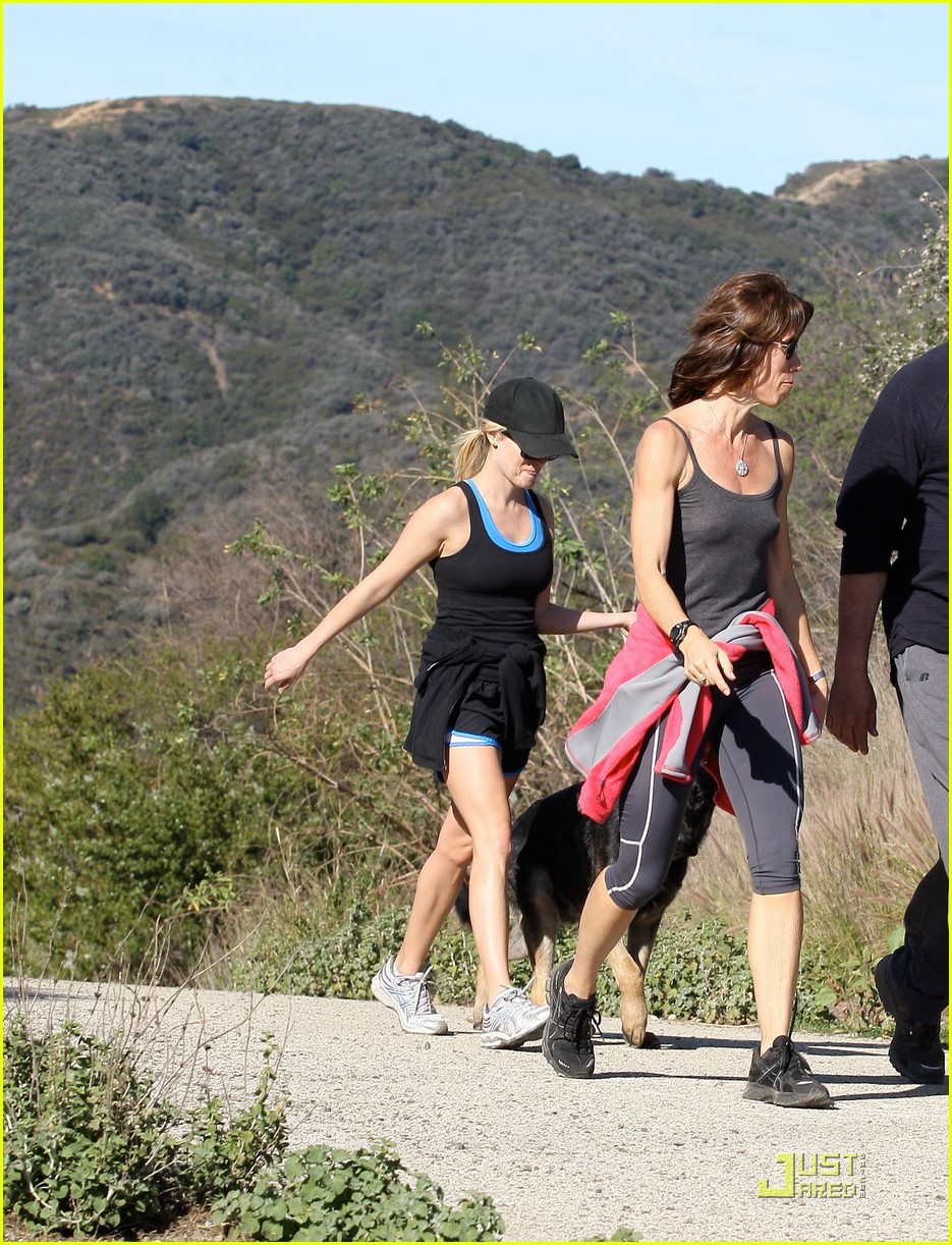Full Sized Photo of reese witherspoon takes hike with dogs 05 | Photo