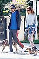 leighton meester adam brody morning dog walk 05