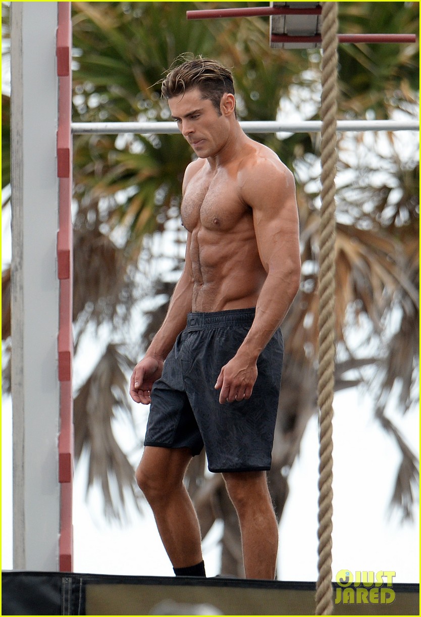 Full Sized Photo of zac efron abs shirtless obstacle 