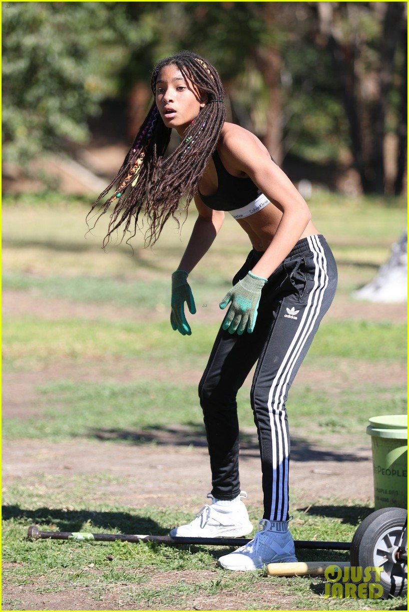 Shirtless Jaden Smith Shows Off His Abs While Planting 