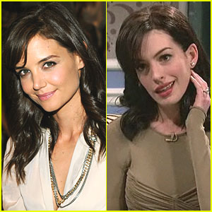 Anne Hathaway  on Anne Hathaway Spoofs Katie Holmes On Snl S  Miley Cyrus Show