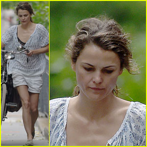Keri Russell Takes a Solo Bike Ride on the Fourth of July