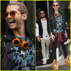 Tokio Hotel's Bill & Tom Kaulitz Visit Paris for 'Kings Of Suburbia' Promo!