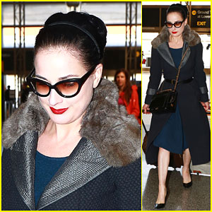 Dita Von Teese Jets Out of Los Angeles in Style