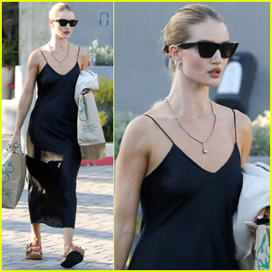 Rosie Huntington-Whiteley Dons Silk Dress While Grocery Shopping
