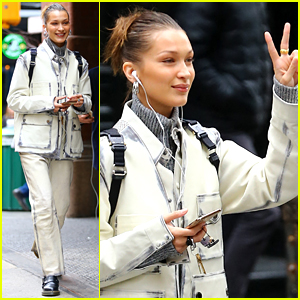 Bella Hadid Dons Double-Denim Acid-Wash Outfit in NYC | Bella Hadid : Just Jared