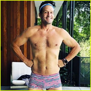 Cougar Town's Josh Hopkins Shows Off Fit Body in Patriotic Swimwear!