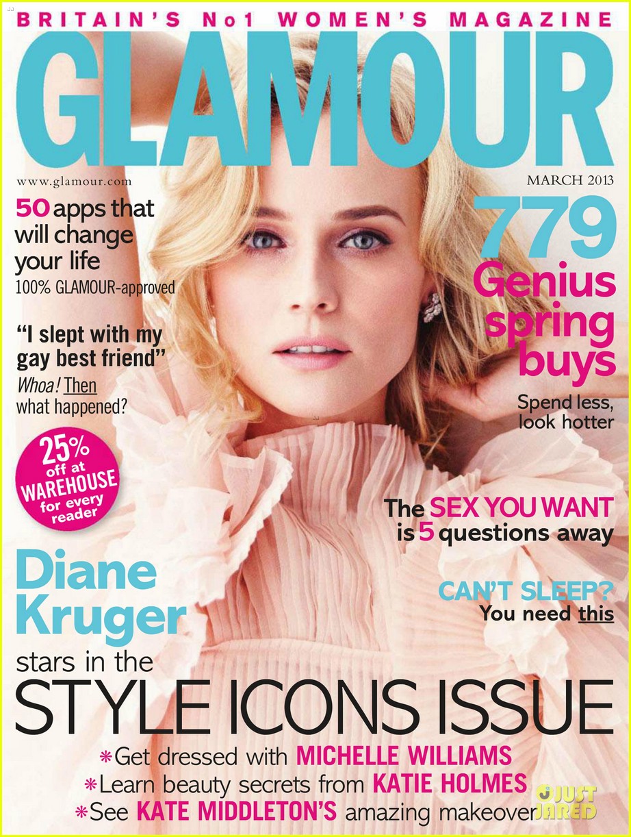Diane Kruger Covers 'Glamour UK' Magazine March 2013: Photo 2804805 ...